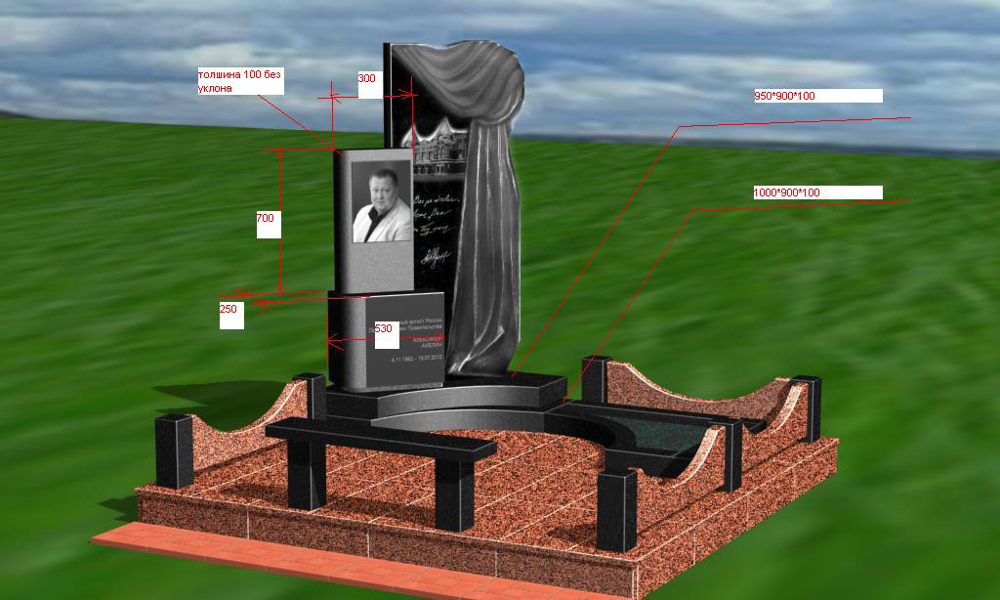 Индивидуальный 3d дизайн надгробий и памятников